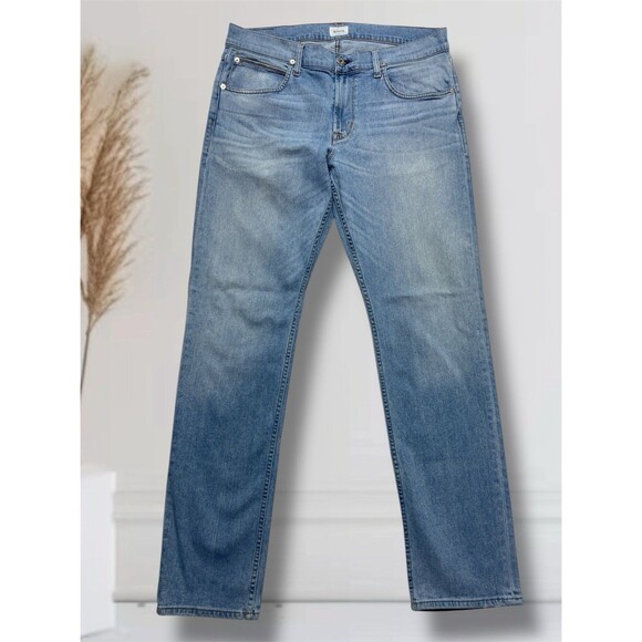 Hudson Blake Slim Straight Zip Fly Jeans Men's W36 L33 Stretch Light Blue Denim - Picture 1 of 10